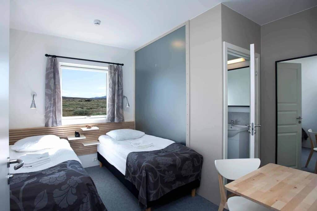 A hotel room in the Icelandic Highlands