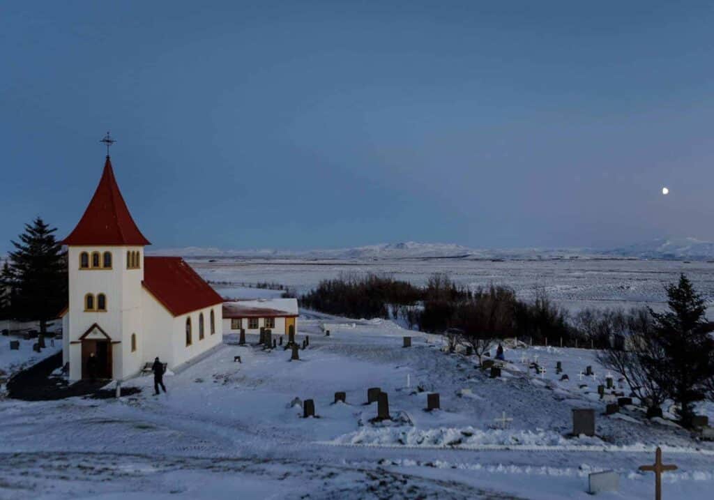 Church Oddi in Iceland at winter time