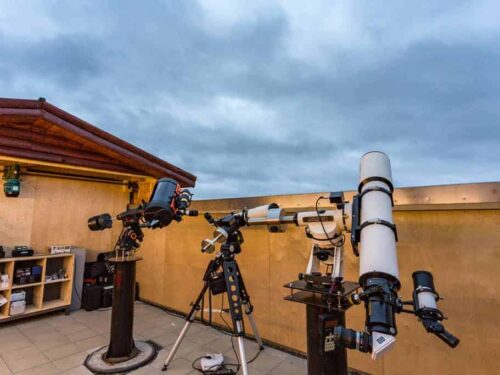 Two high-powered telescopes in the Rangá Observatory.