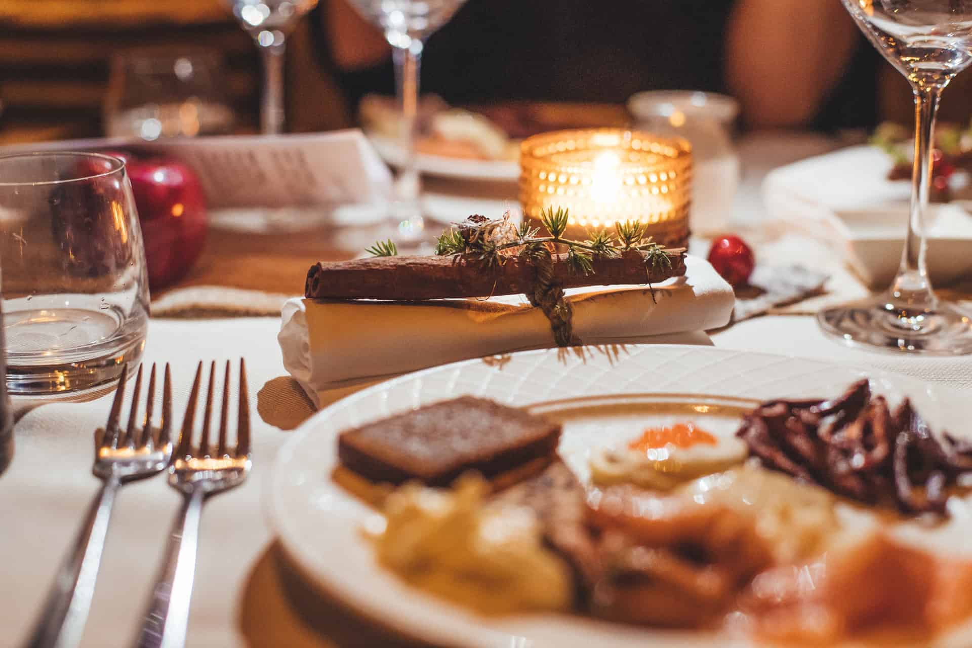 A plate filled with delicious dishes from Hotel Rangá's famous Icelandic Christmas Buffet.