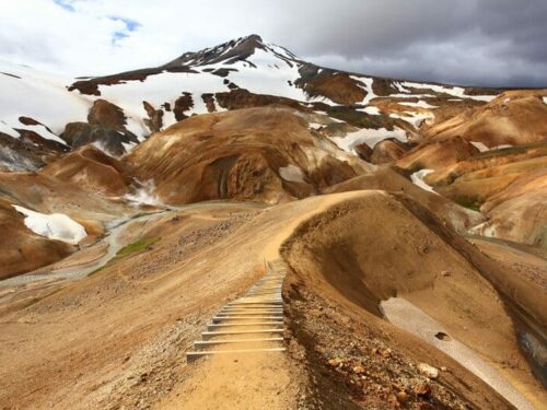 The sand-colored Kerlingarfjöll mountains in south Iceland's highlands.