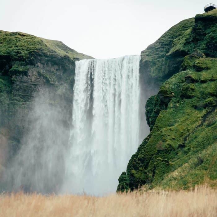 Skógafoss waterfall in south Iceland.