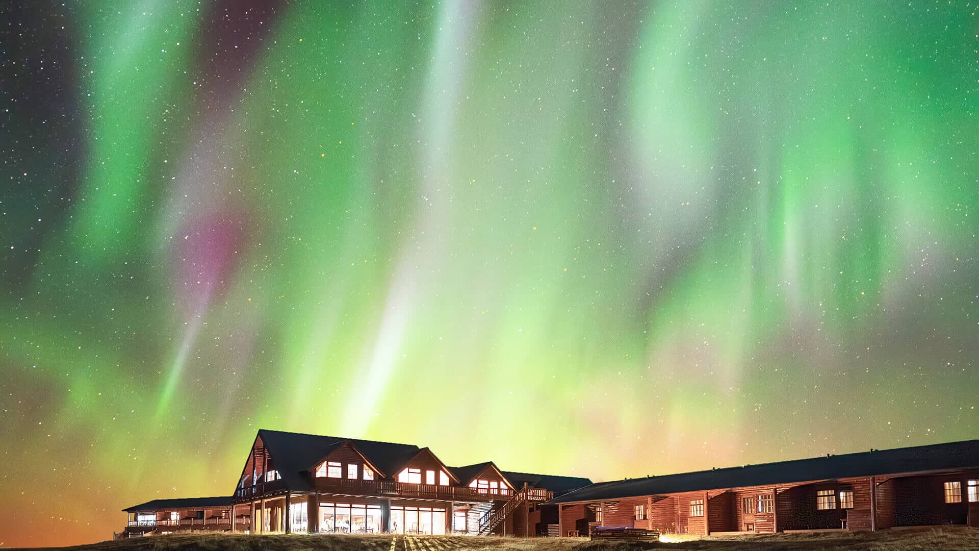 Northern Lights at Hotel Rangá South Iceland