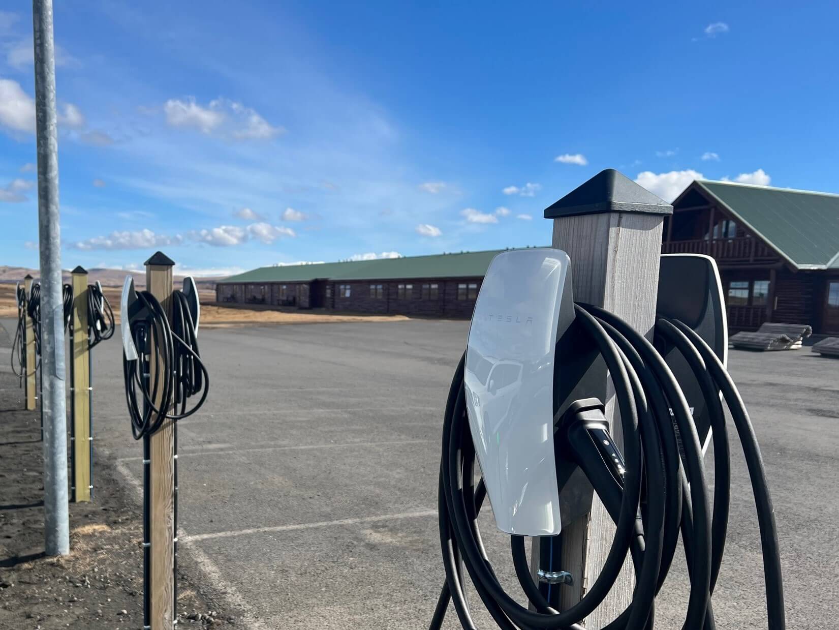 Electric car charging stations free to use for our guests