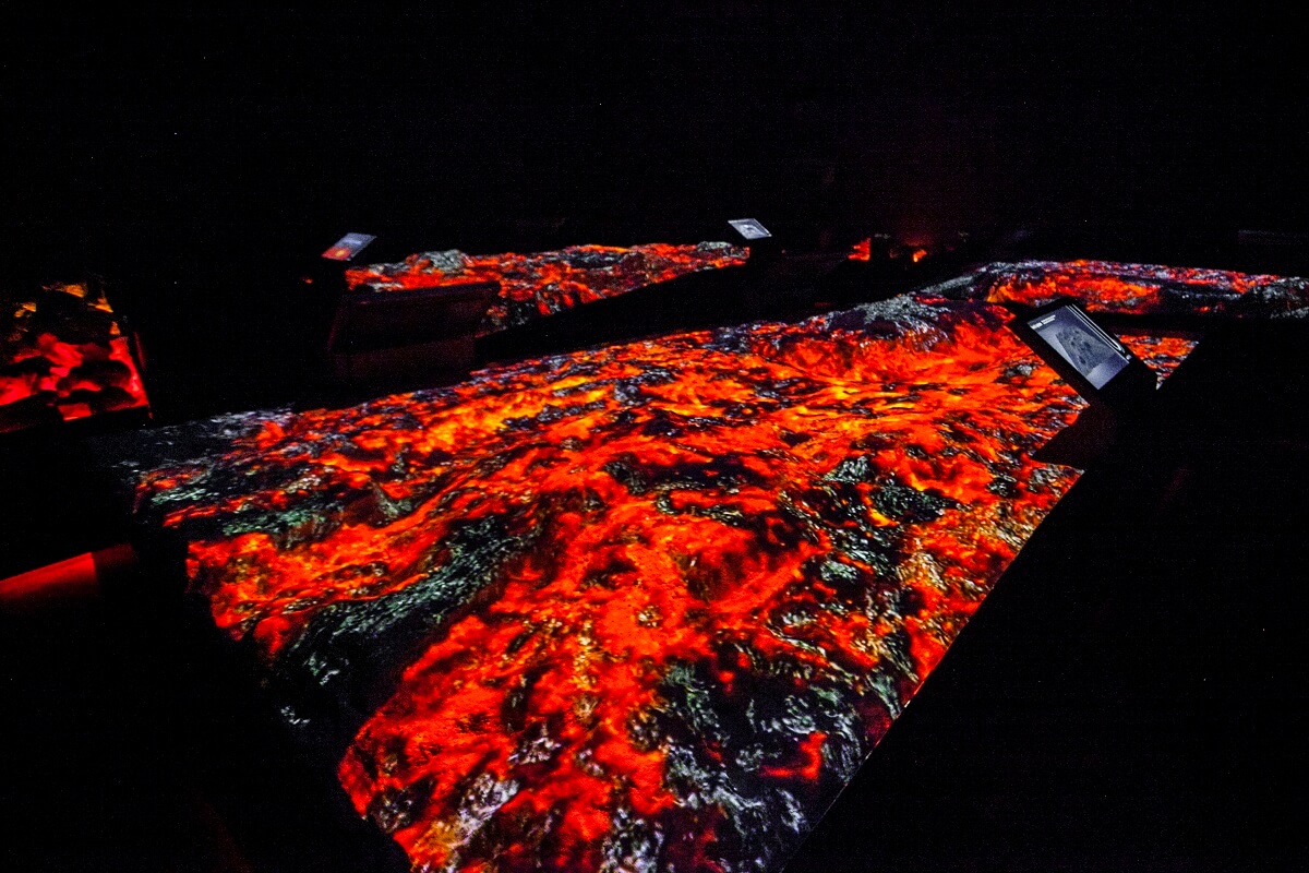 A replica of lava inside the Lava Centre in Hvolsvöllur.