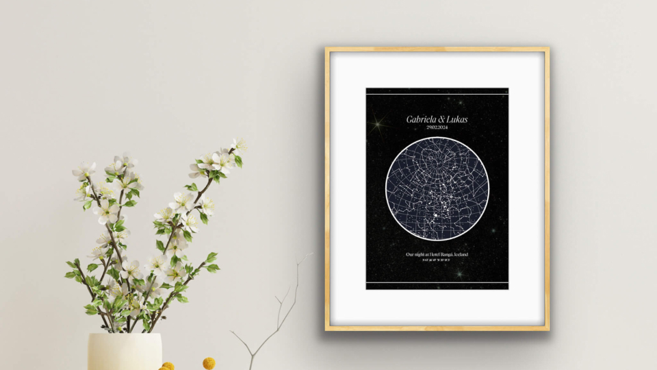 A personalized star map.