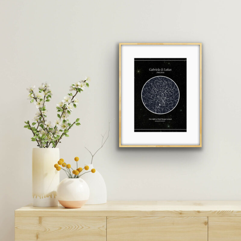 Framed Personalised Star Map